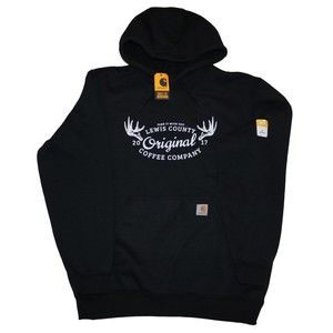 NWT Carhartt Hoodie Mens Large L Lewis County Original Coffee Company Sweatshirt
